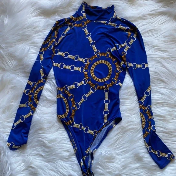 Boohoo Chain Print Bodysuit - Picture 2 of 9